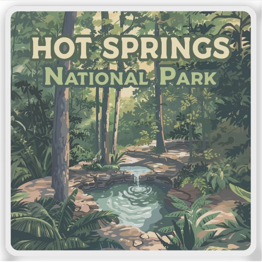 Hot Springs Nationalpark Arkansas Retro Aufkleber (Vorderseite)