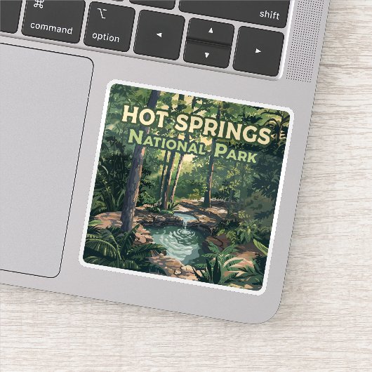 Hot Springs Nationalpark Arkansas Retro Aufkleber (Detail)