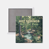 Hot Springs Nationalpark Arkansas Retro Magnet (Vorderseite/Rückseite)