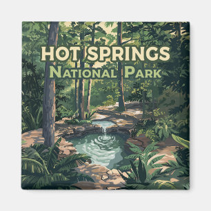 Hot Springs Nationalpark Arkansas Retro Magnet
