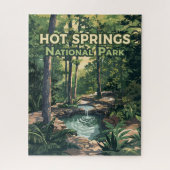 Hot Springs Nationalpark Arkansas Retro Puzzle (Vertikal)