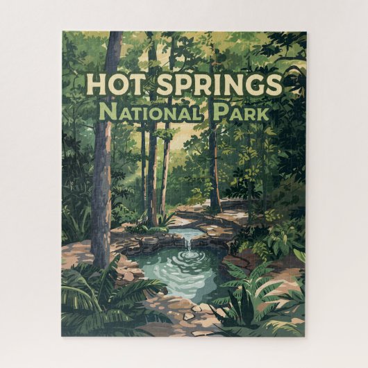 Hot Springs Nationalpark Arkansas Retro Puzzle (Vertikal)