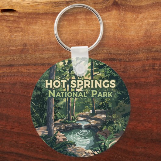 Hot Springs Nationalpark Arkansas Retro Schlüsselanhänger (Rückseite)