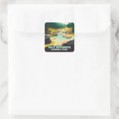 Hot Springs Nationalpark Arkansas Vintag Retro Quadratischer Aufkleber (Tasche)