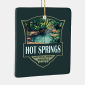 Hot Springs Nationalpark Illustration Retro Abzeic Keramikornament (Rechts)