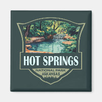 Hot Springs Nationalpark Illustration Retro Abzeic