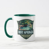Hot Springs Nationalpark Illustration Retro Abzeic Tasse (Links)