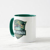 Hot Springs Nationalpark Illustration Retro Abzeic Tasse (Vorderseite Links)