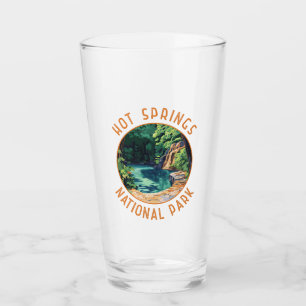 Hot Springs Nationalpark Retro Distressed Circle Glas