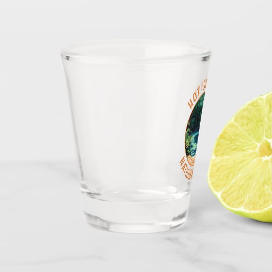 Hot Springs Nationalpark Retro Distressed Circle Schnapsglas (Links)