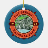 Hot Springs Nationalpark Retro Kompass Emblem Keramik Ornament (Hinten)