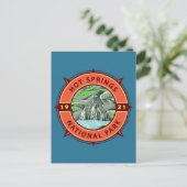 Hot Springs Nationalpark Retro Kompass Emblem Postkarte (Stehend Vorderseite)