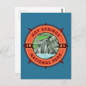 Hot Springs Nationalpark Retro Kompass Emblem Postkarte (Vorne/Hinten)