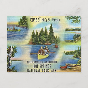 Hot Springs Nationalpark Retro Postkarte