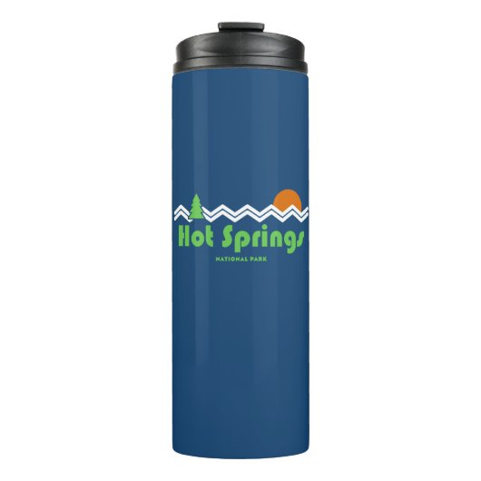 Hot Springs Nationalpark Retro Thermosbecher (Vorderseite)
