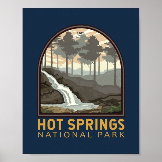 Hot Springs Nationalpark Vintages Emblem Poster (Vorne)