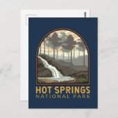 Hot Springs Nationalpark Vintages Emblem Postkarte (Vorne/Hinten)
