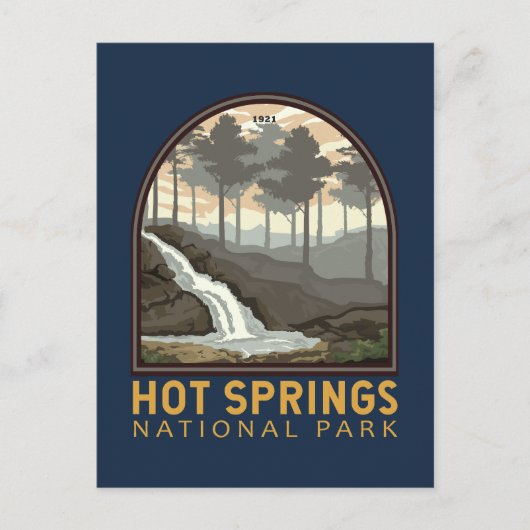 Hot Springs Nationalpark Vintages Emblem Postkarte (Vorderseite)