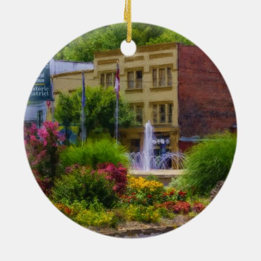 Hot Springs Roundabout Painterly Keramik Ornament (Hinten)