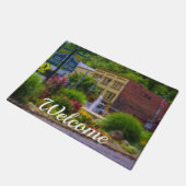 Hot Springs Roundabout Painterly Welcome Doormat Fußmatte (Schrägansicht)
