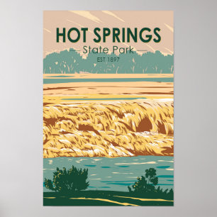 Hot Springs Staat Park Wyoming Vintag Poster