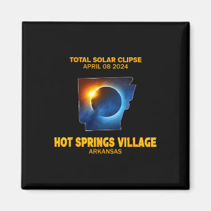 Hot Springs Village Arkansas 2024 Total Solar Ecli Magnet