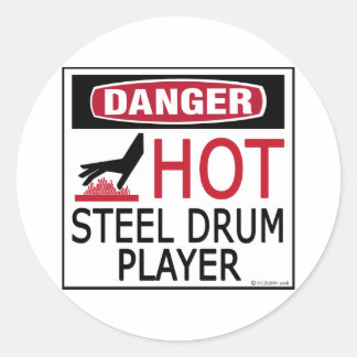 Hot Steel Drum Player Runder Aufkleber