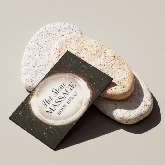 Hot Stone Body Massage Glitzer Black Visitenkarte
