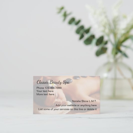 Hot Stone Massage Business Visitenkarte (Stehend Vorderseite)