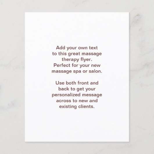 Hot Stone Massage Foto Flyer (Hinten)
