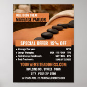 Hot Stone Massage, Massage Therapie Massage Parcou Poster (Vorne)