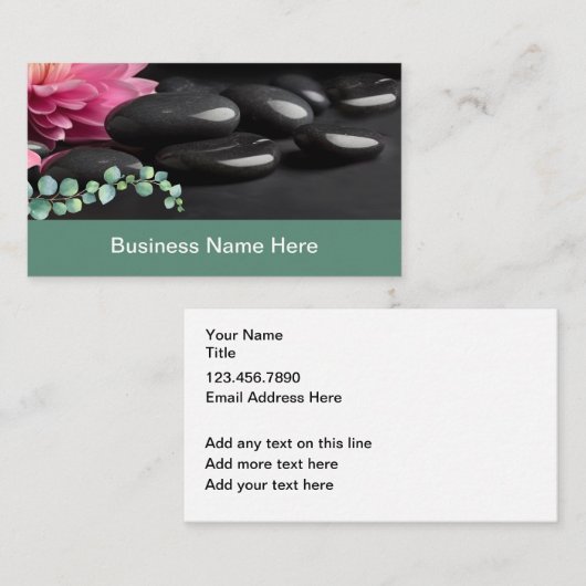 Hot Stone Massage Therapy Business Cards Visitenkarte (Vorne/Hinten)