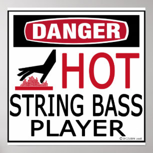 Hot String Bass Player Poster