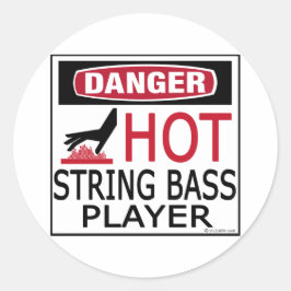 Hot String Bass Player Runder Aufkleber