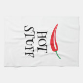 Hot Stube lustig würzig Cayenne Chili Pfeffer Geschirrtuch (Horizontal)