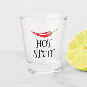 Hot Stube lustig würzig Cayenne Chili Pfeffer Schnapsglas
