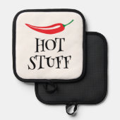 Hot Stube lustig würzig Cayenne Chili Pfeffer Topflappen (Vorderseite/Rückseite)