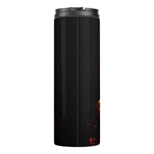 Hot-Stuff Burning Flames Black individuell einstel Thermosbecher (Rückseite)