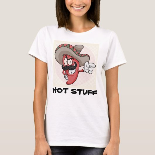 HOT STUFF FUNNY PUN T - SHIRT (Vorderseite)