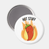 Hot Stuff Funny Red Hot Chili Pfeffer Puff Magnet (Vorderseite/Rückseite)