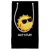 Hot Stuff Funny Sun Pun Dark BG Kleine Geschenktüte (Vorderseite)