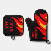 Hot Stuff GRILLEN Feuer Brand Brand Brand Brand Cu Ofenhandschuh & Topflappen-Set (Vorderseite)