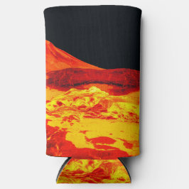 Hot Stuff Lava auf einer Can Cooler Selters Dosenkühler