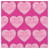 HOT Stuff Pink Candy Heart Print Valentinstag Stoff (Nahaufnahme)
