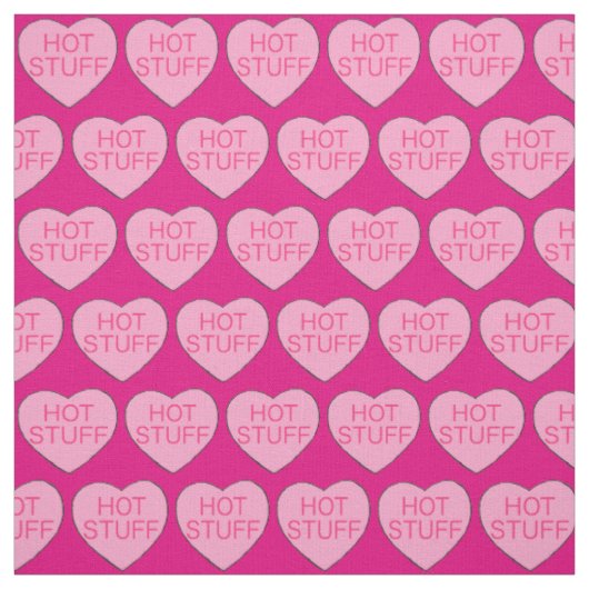 HOT Stuff Pink Candy Heart Print Valentinstag Stoff (Muster)