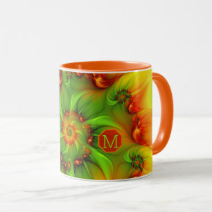 Hot Summer Abstrakt Colorado Fraktal Art Monogram Tasse