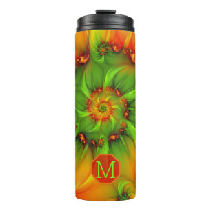 Hot Summer Abstrakt Colorado Fraktal Art Monogram Thermosbecher