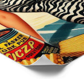 Hot Summer Beach Button Poster (Ecke)