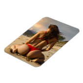 Hot Summer Bikini Girl Foto Postkarte Magnet (Linke Seite)