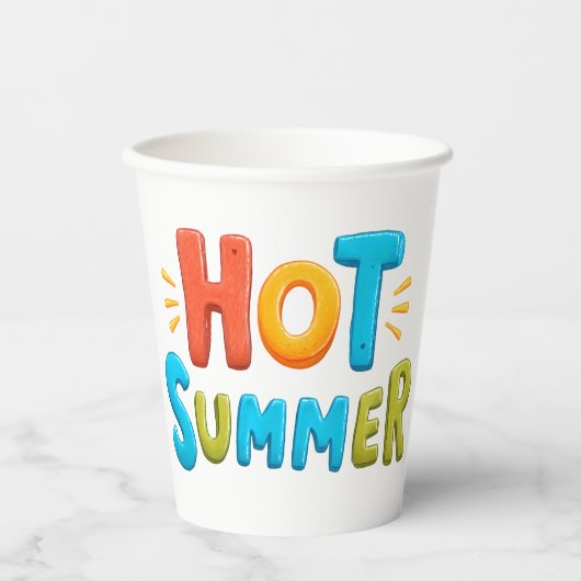 Hot Summer - Hot Summer Season Briefmarke Pappbecher (Vorderseite)